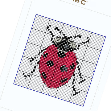 Seven Spot Lady Bug  in DMC - PAT0681 -  Downloadable PDF