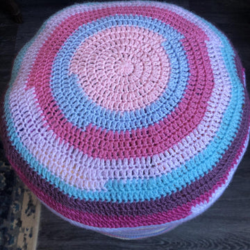 Scrappy Crochet Footstool