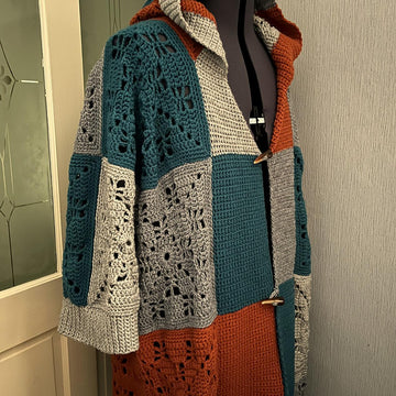 Squares Hooded Robe