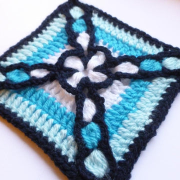 Crochet Granny Square Floral Block Motif LD-0120