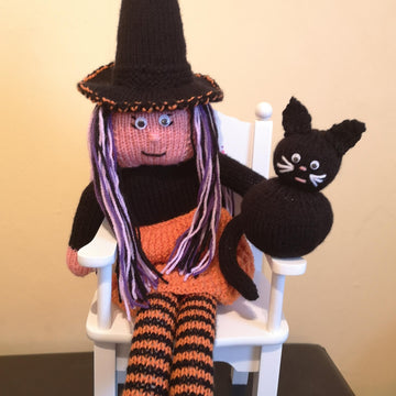 Priscilla the Pumpkin Witch & Pudding the Cat