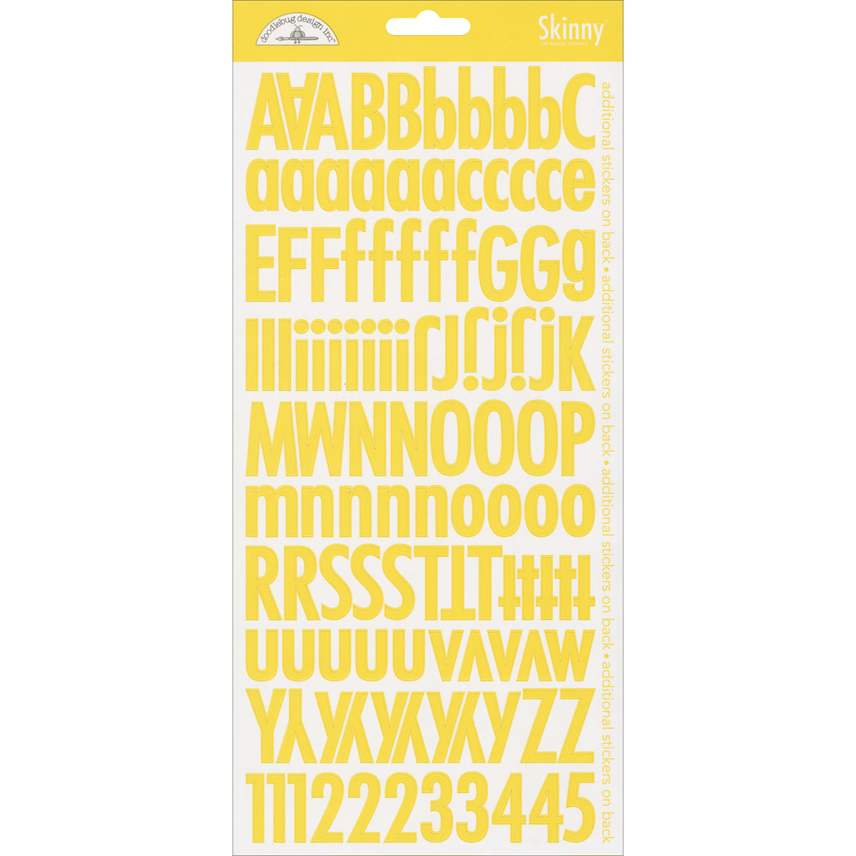 Doodlebug Skinny Cardstock Alpha Stickers 6"x13" 2/Pkg - Bumblebee
