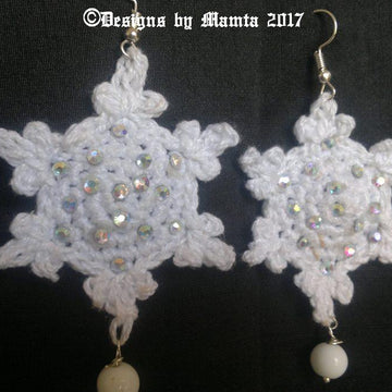 Thank You Snowflakes Crochet Earrings Pattern