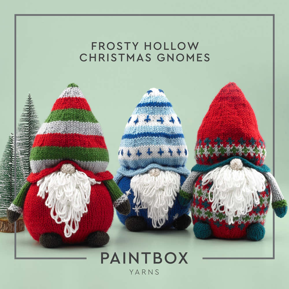 Frosty Hollow Christmas Gnomes - Free Knitting Pattern in Paintbox Yarns Anti-Pilling DK