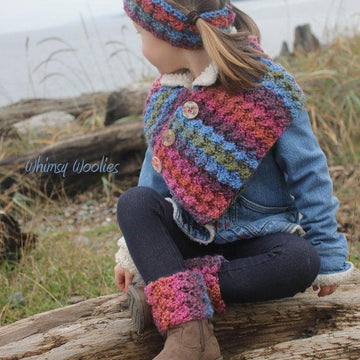 Button Wrap Scarf with Headband & Boot Cuffs
