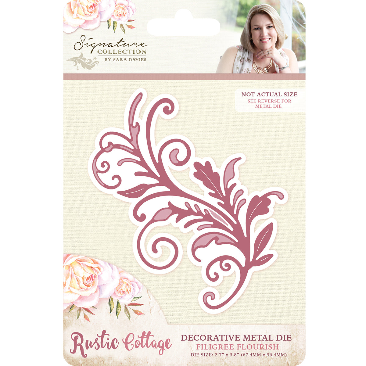 Crafter's Companion Sara Davies Signature Rustic Cottage Metal Dies - Filigree Flourish