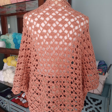 Coral Shell Stitch Crochet Lace Shrug-Cardigan