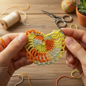 Crochet heart earrings PDF + Video Tutorial