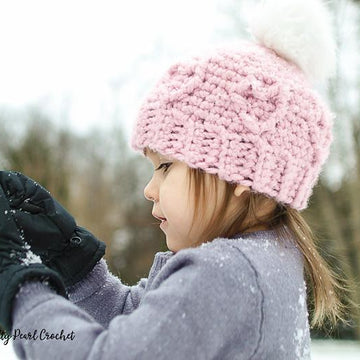 Chunky Cabled Heart Hat