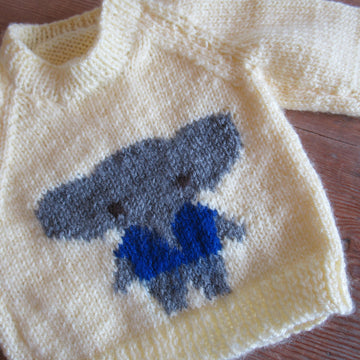 Baby Elephant Motif Jumper