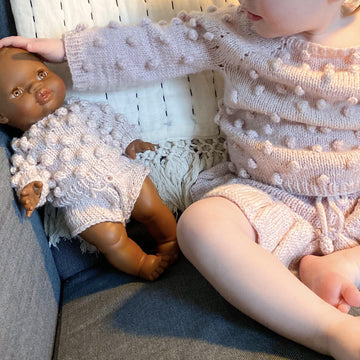 Woodland Popcorn Sweater and Bloomers for Dolls