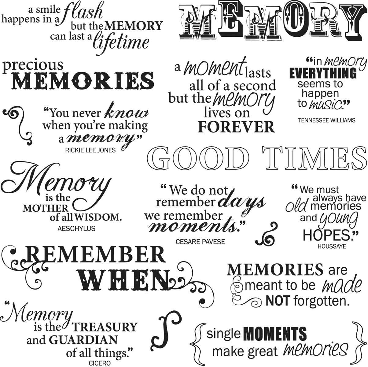Fiskars Quote Clear Stamps 8"X8" - Good Times