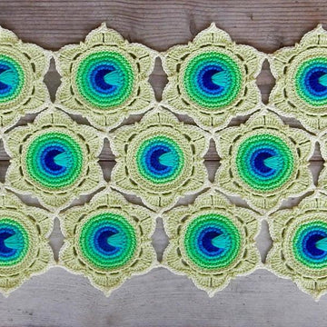 Flowering Peacock Feather Motif for Throw and more