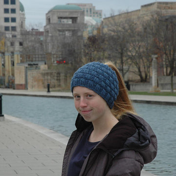 Basketweave Messy Bun Hat
