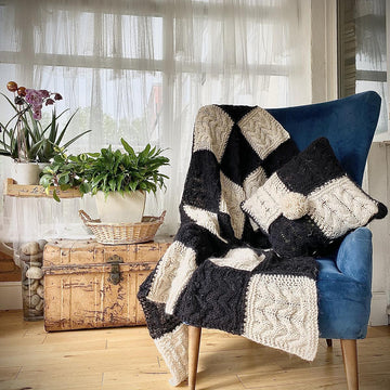 Chess Afghan and Two Cushion Covers