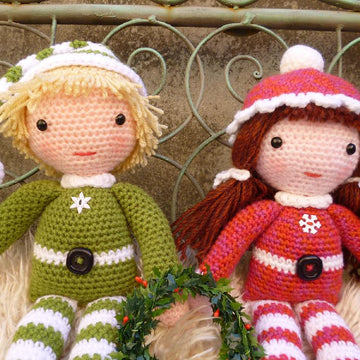 Beau and Belle Christmas Winter Dolls, Amigurumi Crochet Pattern