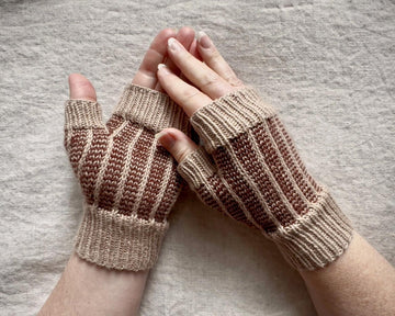 Hearthstripe Fingerless Mitts