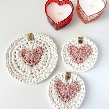 Heart Coaster and Hot Pad 091