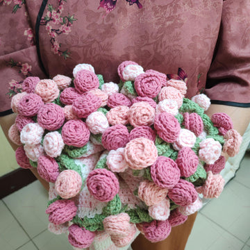 Crochet Rose Flower Bouquet Blanket Pattern PDF