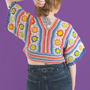 Solaris Crochet Top - Free Pattern for Women in Paintbox Yarns Cotton DK