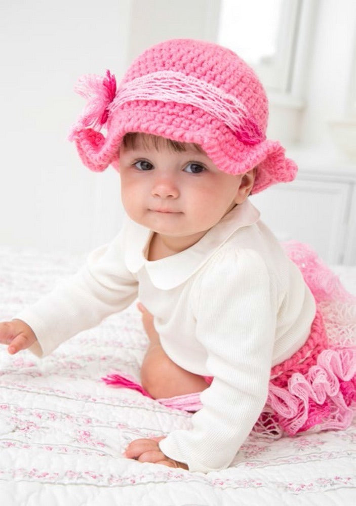Country Baby Diaper Cover & Hat in Red Heart With Love Solids - LW3810
