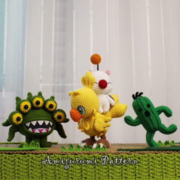Chibi Fantasy Creature Amigurumi Pattern Bundle – Digital PDF (4 Fan-Inspired Designs)
