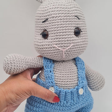 Ballerina Bunny and Boy Bunny with Overalls Crochet Pattern