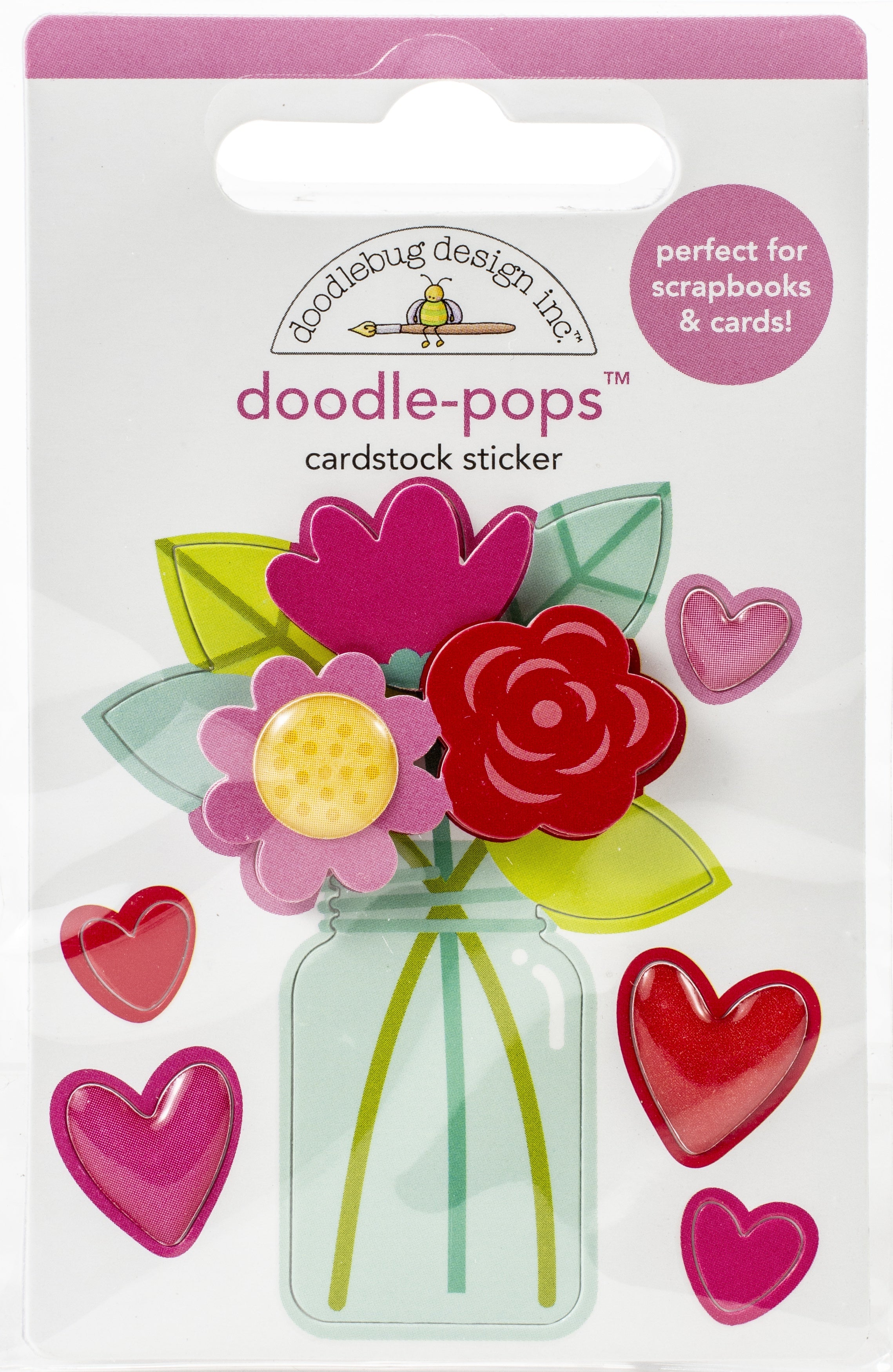 Doodlebug Doodle-Pops 3D Stickers - Love You Bunches, Love Notes