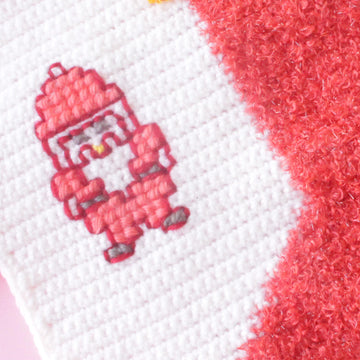 Christmas Fuzzy Sock Crochet Wall Hanging