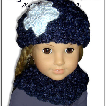 Knitting Pattern. Fits 18 inch, American Girl, Hat and Neck Warmer 102