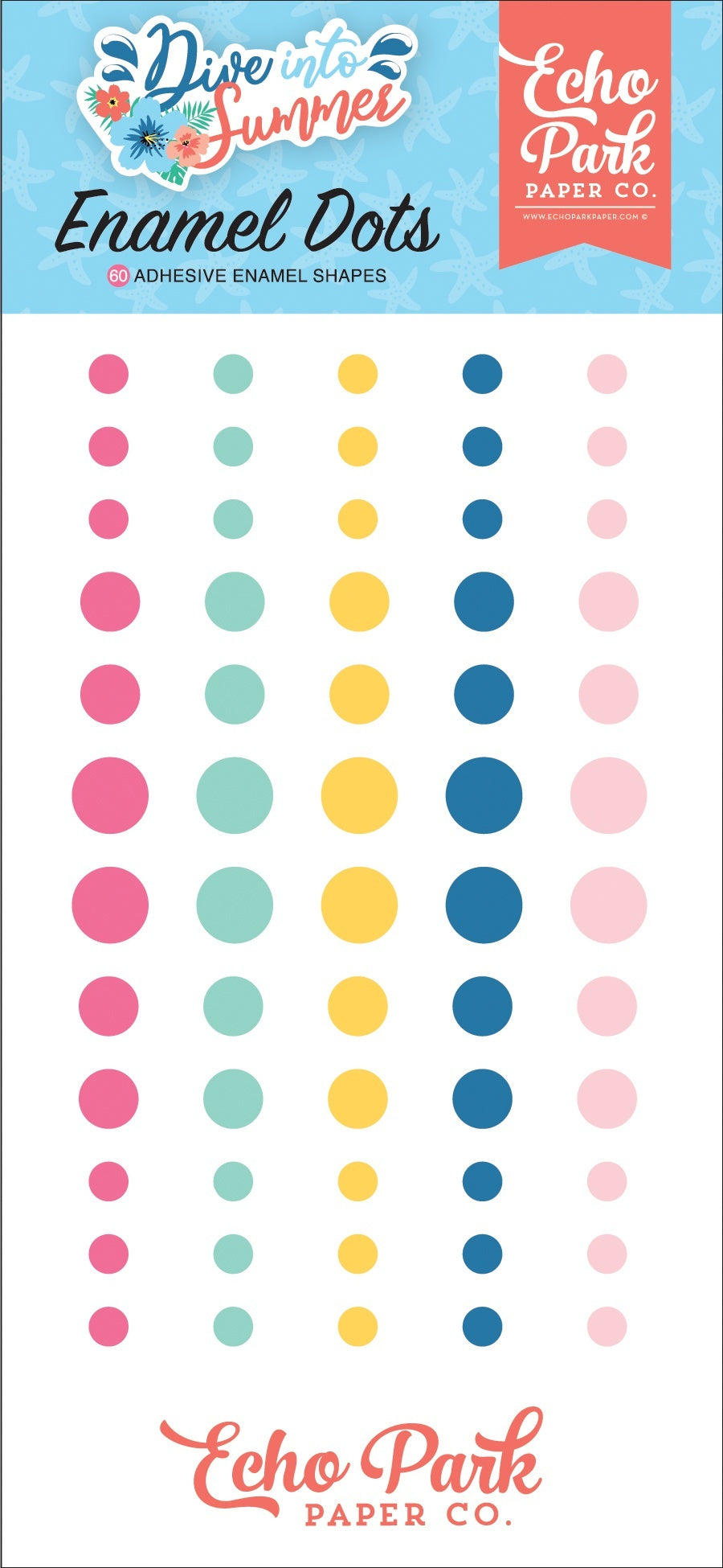 Echo Park Paper Echo Park Adhesive Enamel Dots 60/Pkg - Dive Into Summer