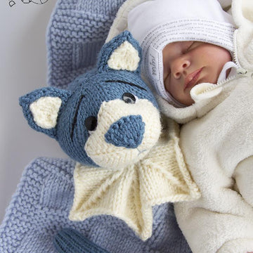 Navy Blue Puppy Toy Baby Blanket