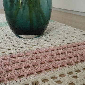 Fleur Filet Crochet Table Runner