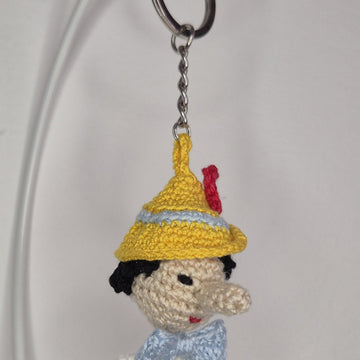 Pinocchio bust keychain