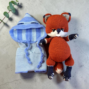 Crochet Fox Doll Amigurumi Pattern PDF, Woodland Fox Couple, Dress Up Doll, Crochet Toy Clothes, Kawaii Fox Plush