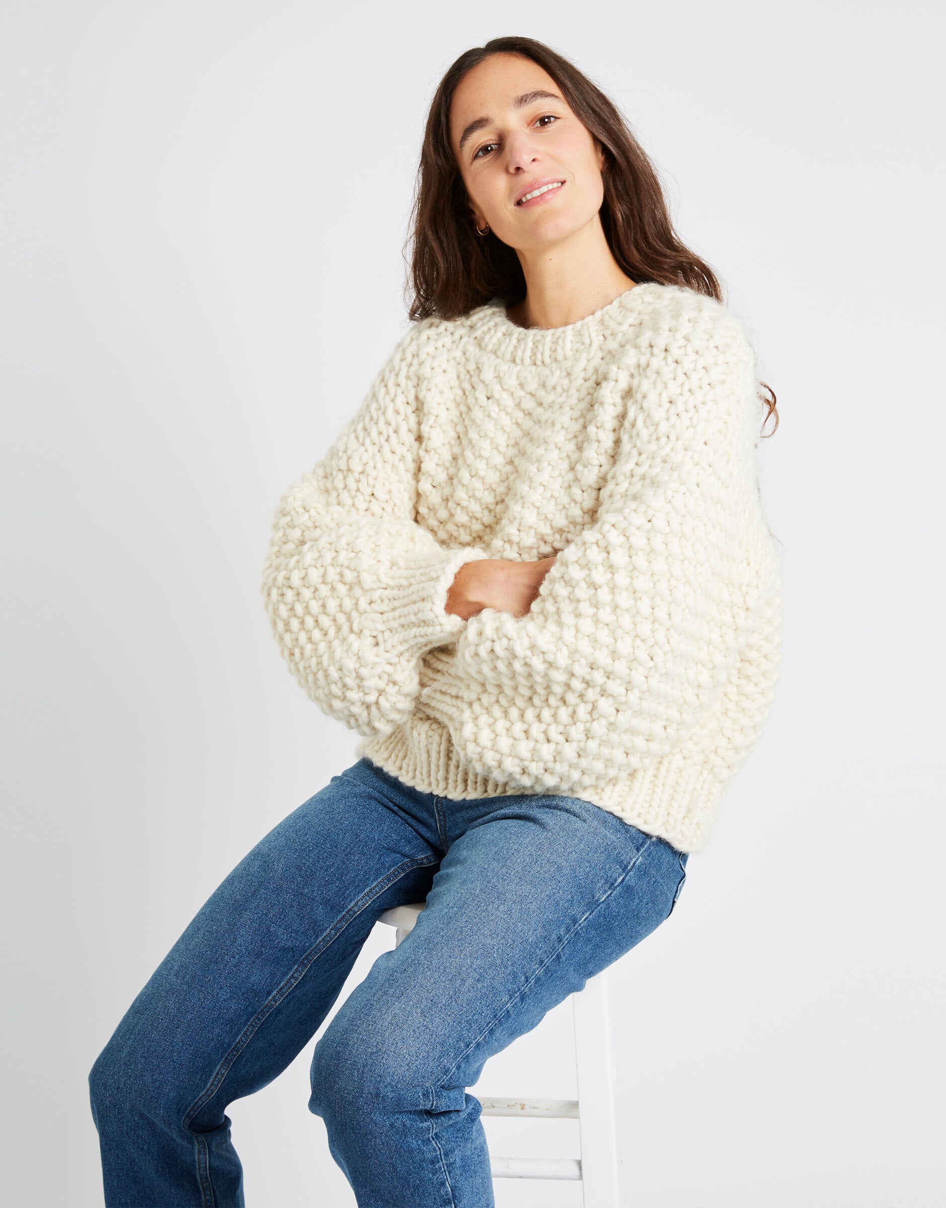 Amanda Sweater in Wool and the Gang Crazy Sexy Wool - Leaflet