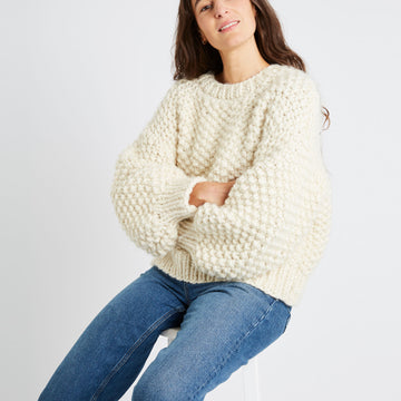 Amanda Sweater in Wool and the Gang Crazy Sexy Wool - Leaflet