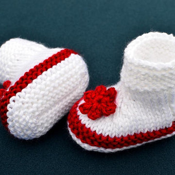 Two Colors Simple Baby Booties