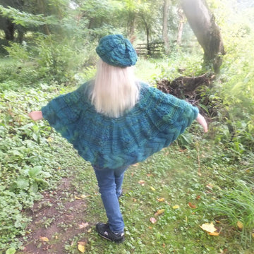 Child's Leaf Poncho With Matching Beret