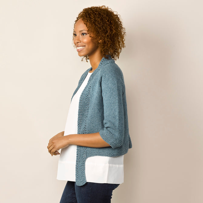 Marion - Cardigan Knitting Pattern for Women in Tahki Yarns Kiawah