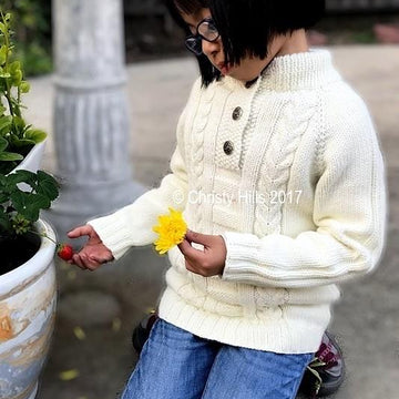 Button Mock Cable Pullover