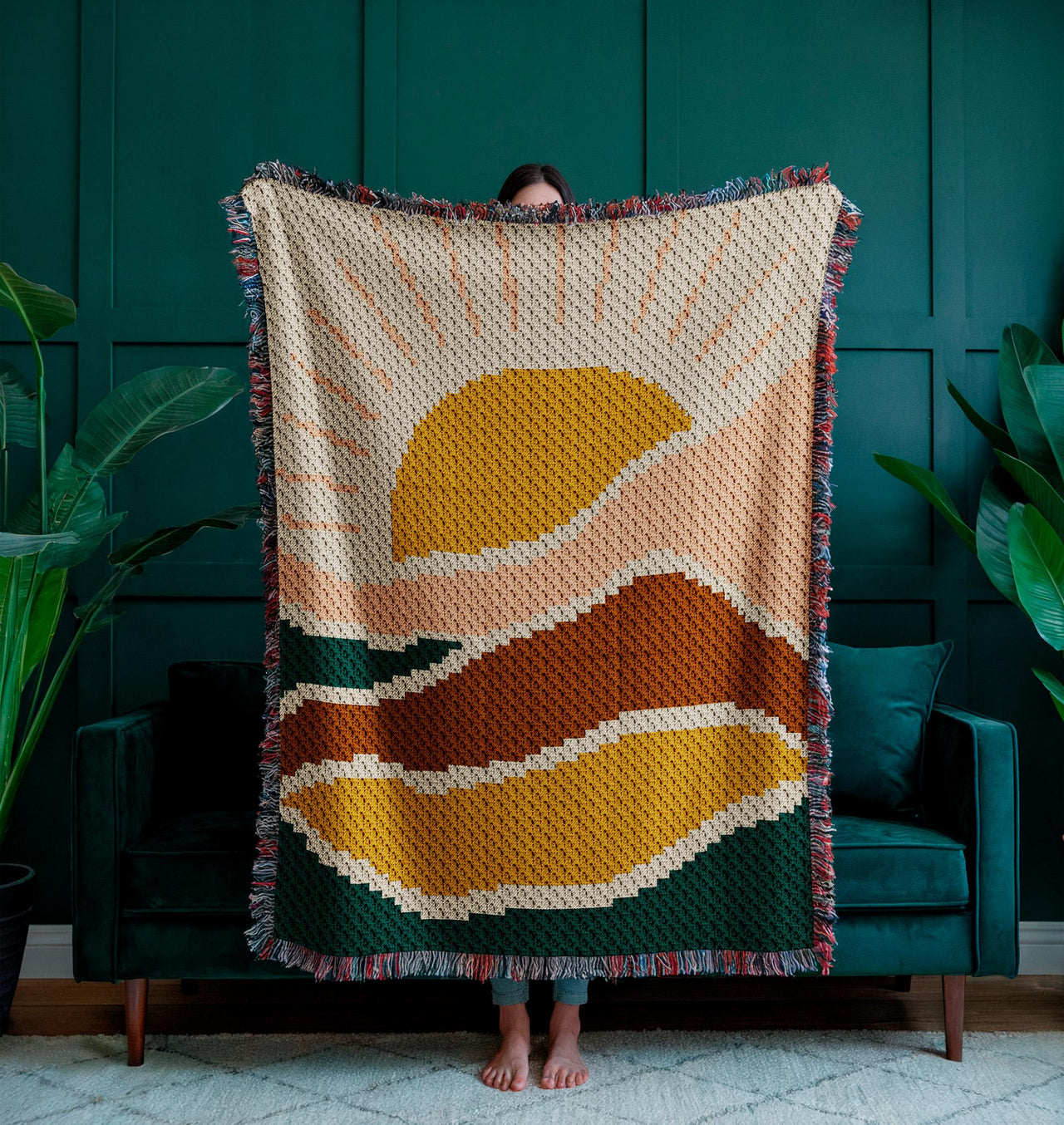 Sunset Blanket C2C Crochet Pattern Graph