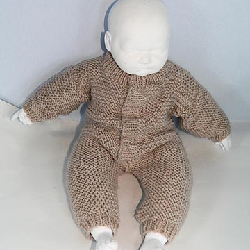 Baby Simple Aran Garter Stitch Onesie