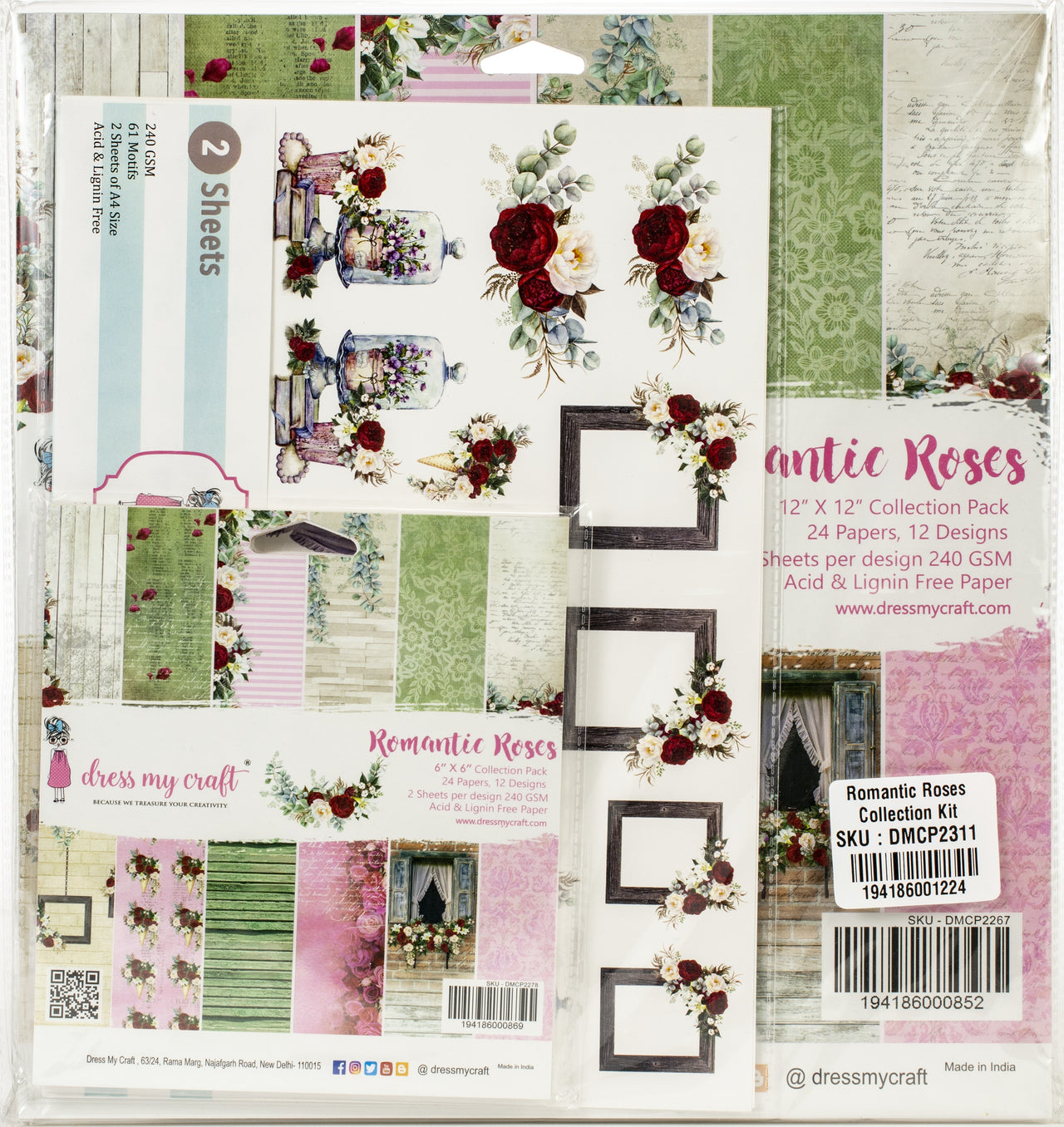 Dress My Crafts Collection Kit - Romantic Roses