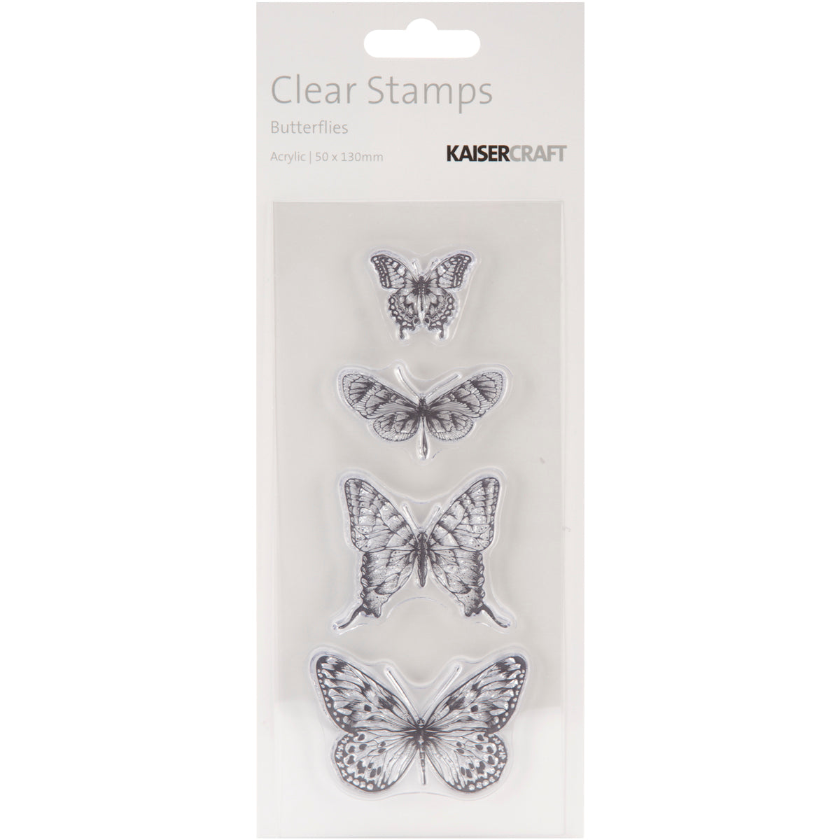 Kaisercraft Texture Clear Stamps 2"X5" - Butterflies