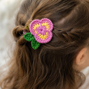 Crochet Flower Hair Clip Pattern – Easy Floral Hair Accessory PDF + Video Tutorial