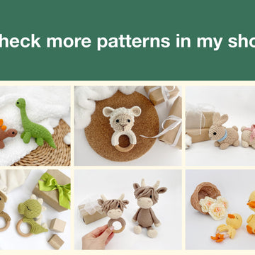 Bull crochet pattern rattle Sensory toy cow Amigurumi pattern farm animal