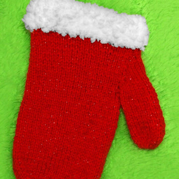 Christmas Mitten stocking gift bag (24 cms tall)