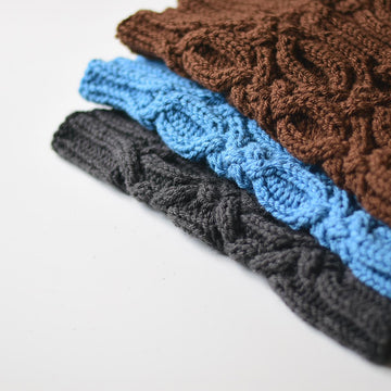 Granite cable knit cowl scarf