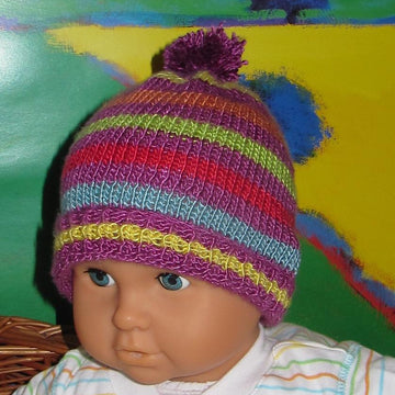 Baby  Stripe Bobble Beanie